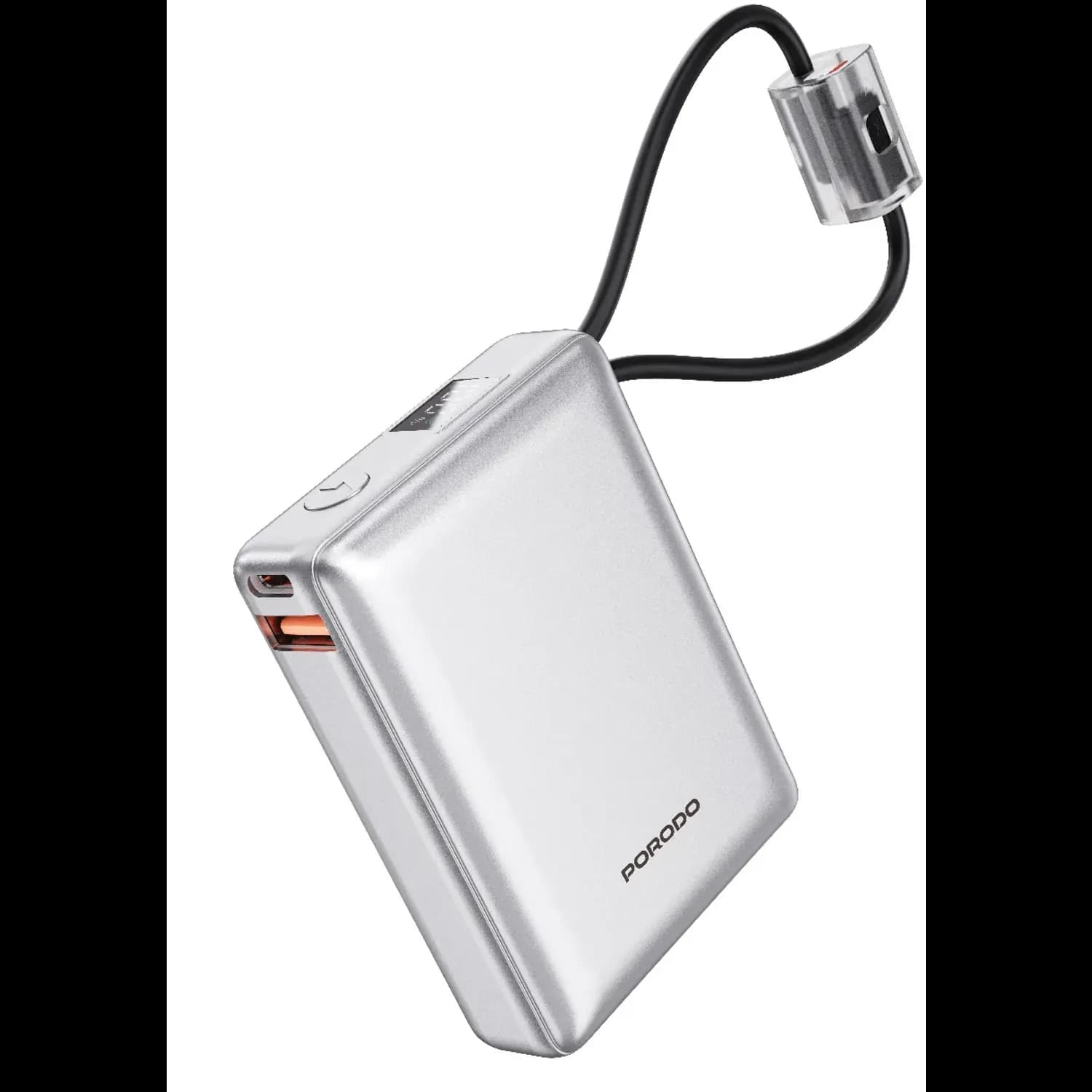 Porodo Power Bank Petite - 10000mAh, Type-C & Lightning, Silver 1 Porodo Power Bank Petite - 10000mAh, Type-C & Lightning, Silver 1