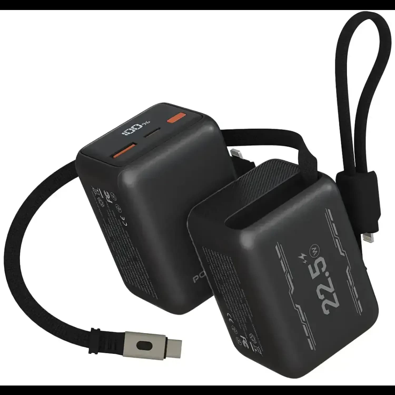 Porodo Power Bank Voltra - 10000mAh, PD 22.5W, Black Porodo Power Bank Voltra - 10000mAh, PD 22.5W, Black