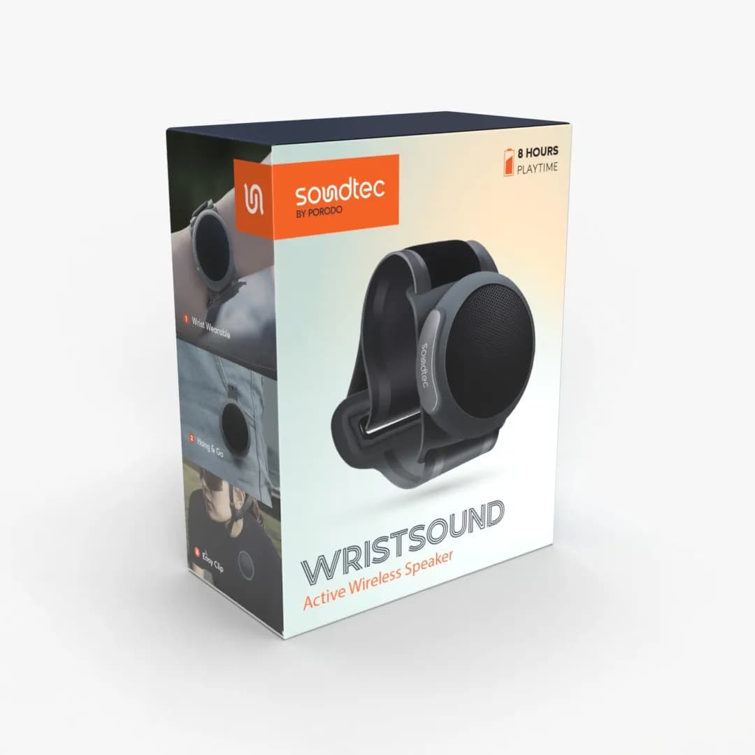 Porodo Soundtec Wristsound Active Wireless Speaker - Black 1 Porodo Soundtec Wristsound Active Wireless Speaker - Black 1