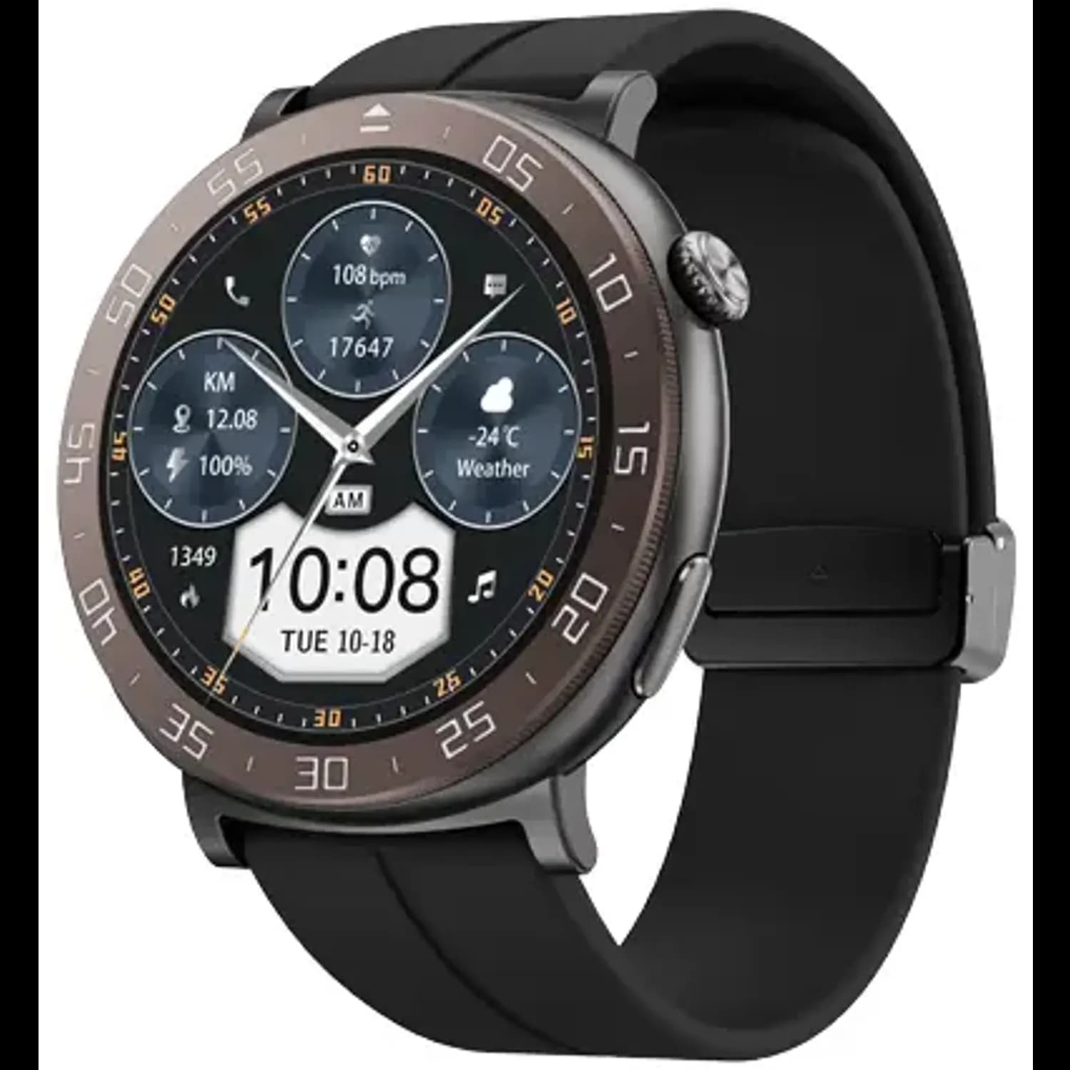 Porodo Smart Watch - 1.43" Display, Black/Blue 1 Porodo Smart Watch - 1.43" Display, Black/Blue 1