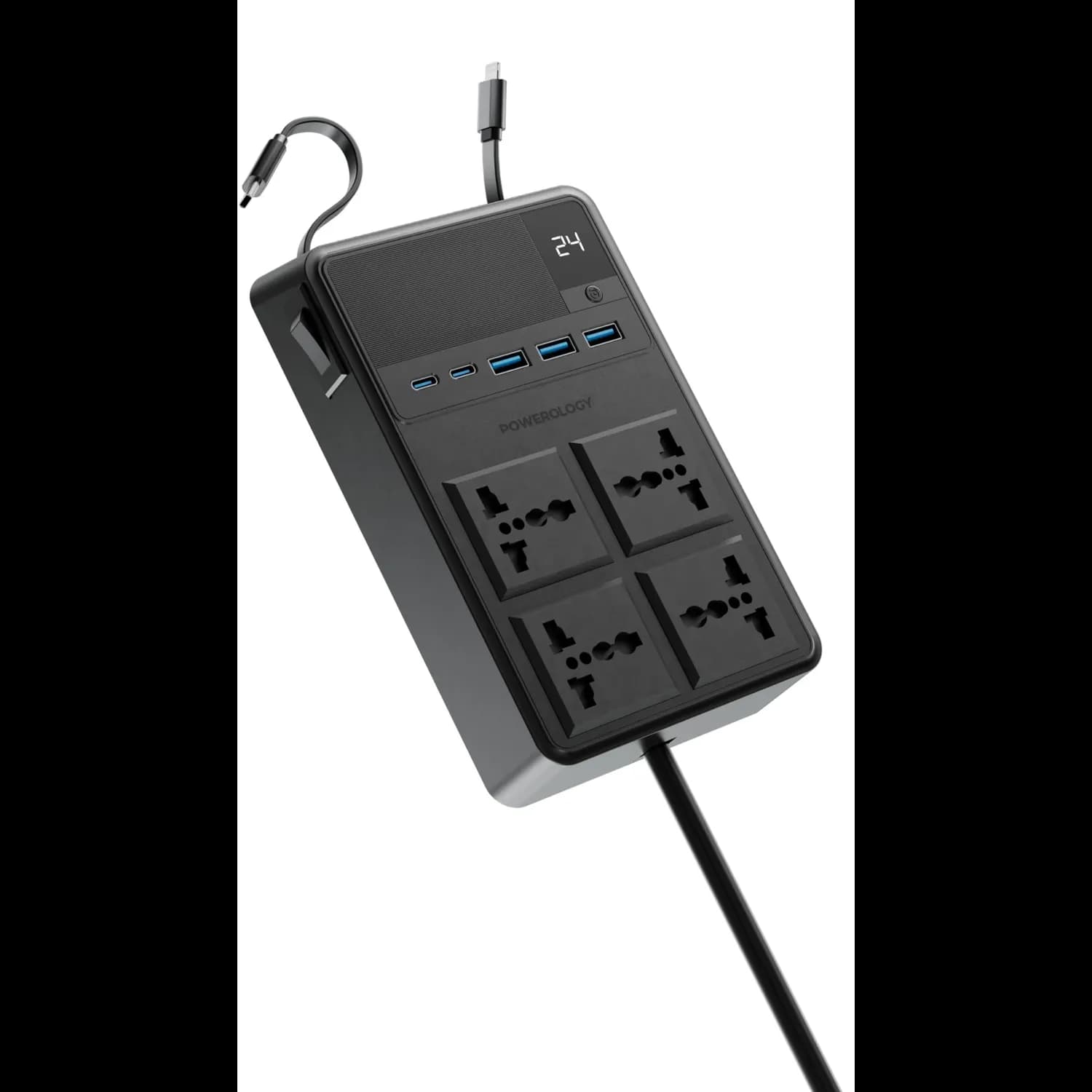 Powerology Power Socket - 2×PD 20W, 3×QC3.0, 3M Cord, Black 1 Powerology Power Socket - 2×PD 20W, 3×QC3.0, 3M Cord, Black 1