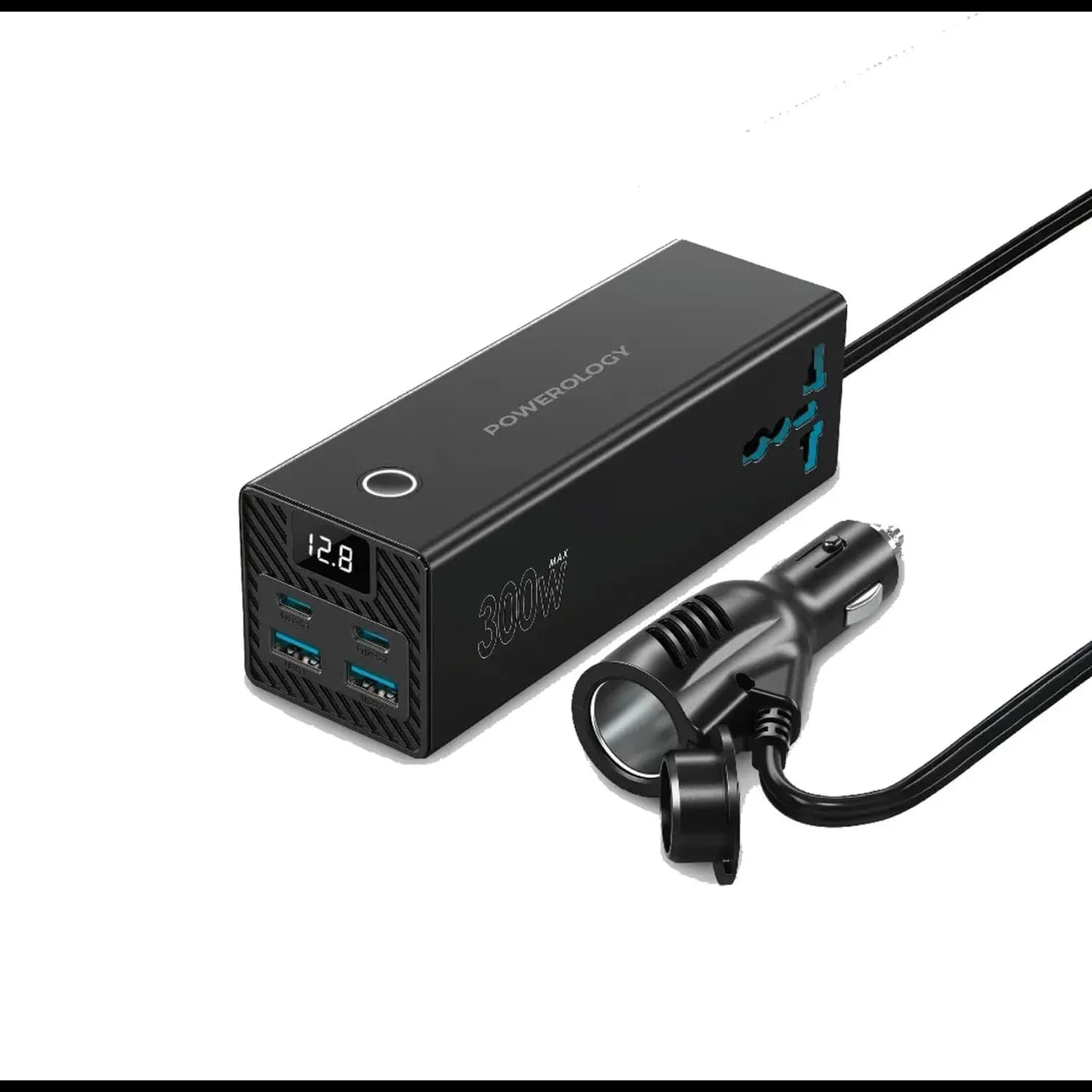 Powerology Power Inverter - 300W, Black 1 Powerology Power Inverter - 300W, Black 1