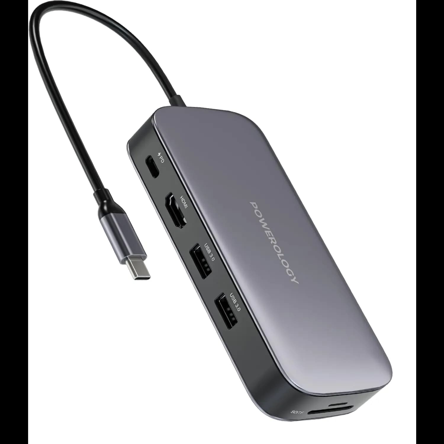 Powerology USB-C Hub & SSD Drive - 256GB, 100W PD, Gray 1 Powerology USB-C Hub & SSD Drive - 256GB, 100W PD, Gray 1