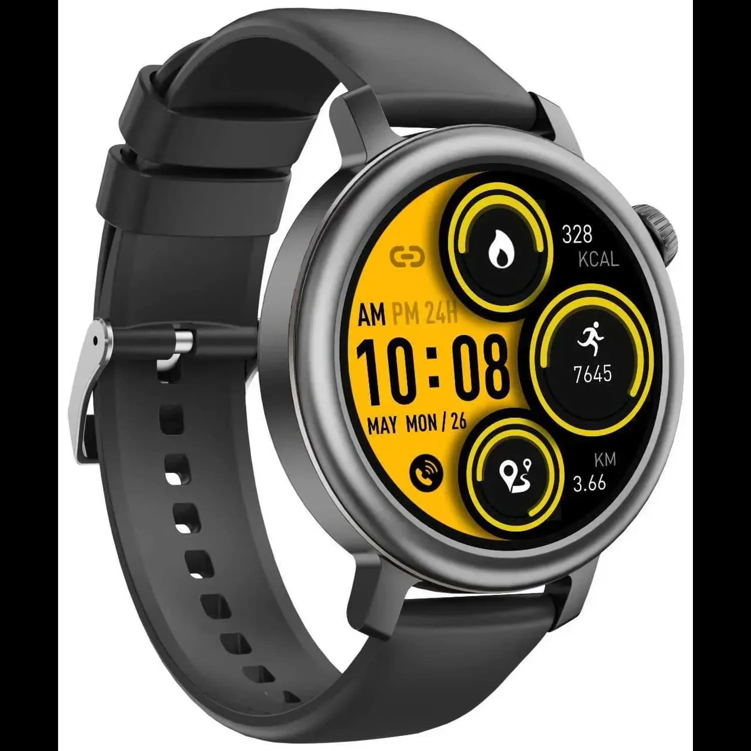 Powerology Smartwatch VeloFit - 1.32" AMOLED Display, Black 1 Powerology Smartwatch VeloFit - 1.32" AMOLED Display, Black 1