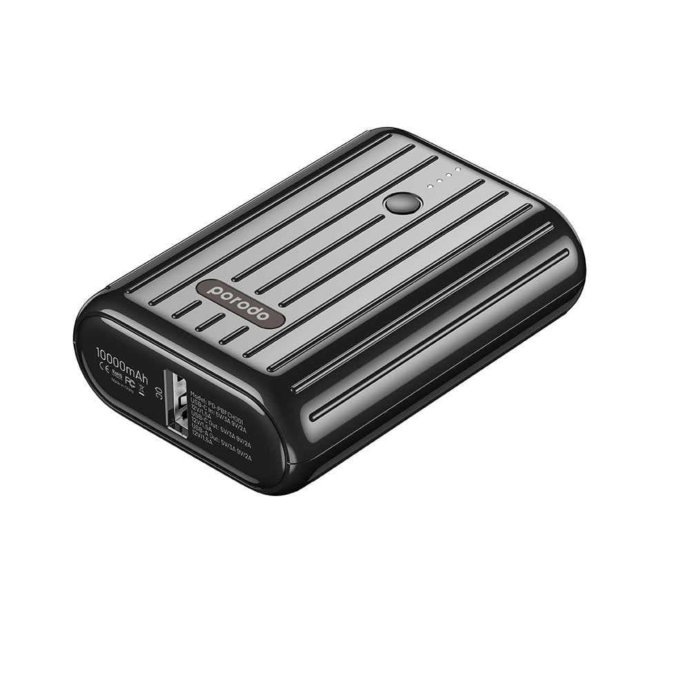 Porodo Power Bank 10000mAh QC 3.0 with PD 20W Fast Charging On-The-Go — Black 1 Porodo Power Bank 10000mAh QC 3.0 with PD 20W Fast Charging On-The-Go — Black 1