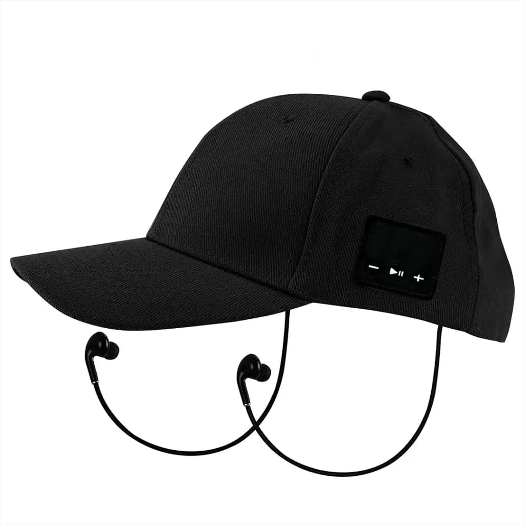 Porodo Soundtec Wireless Audio Bluetooth Hat with Stereo Speakers & Mi — Black 1 Porodo Soundtec Wireless Audio Bluetooth Hat with Stereo Speakers & Mi — Black 1